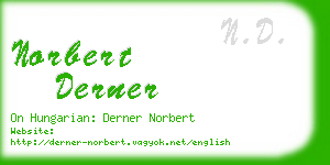 norbert derner business card